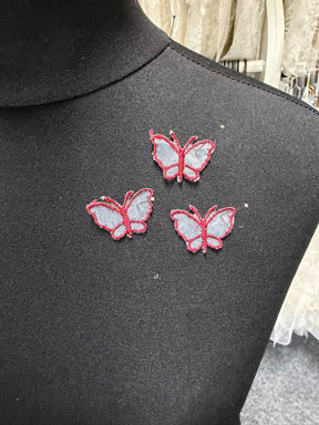 Applique papillon bordeaux clair - M1