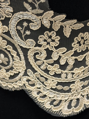 Galon de dentelle cordonnée couleur champagne - T623