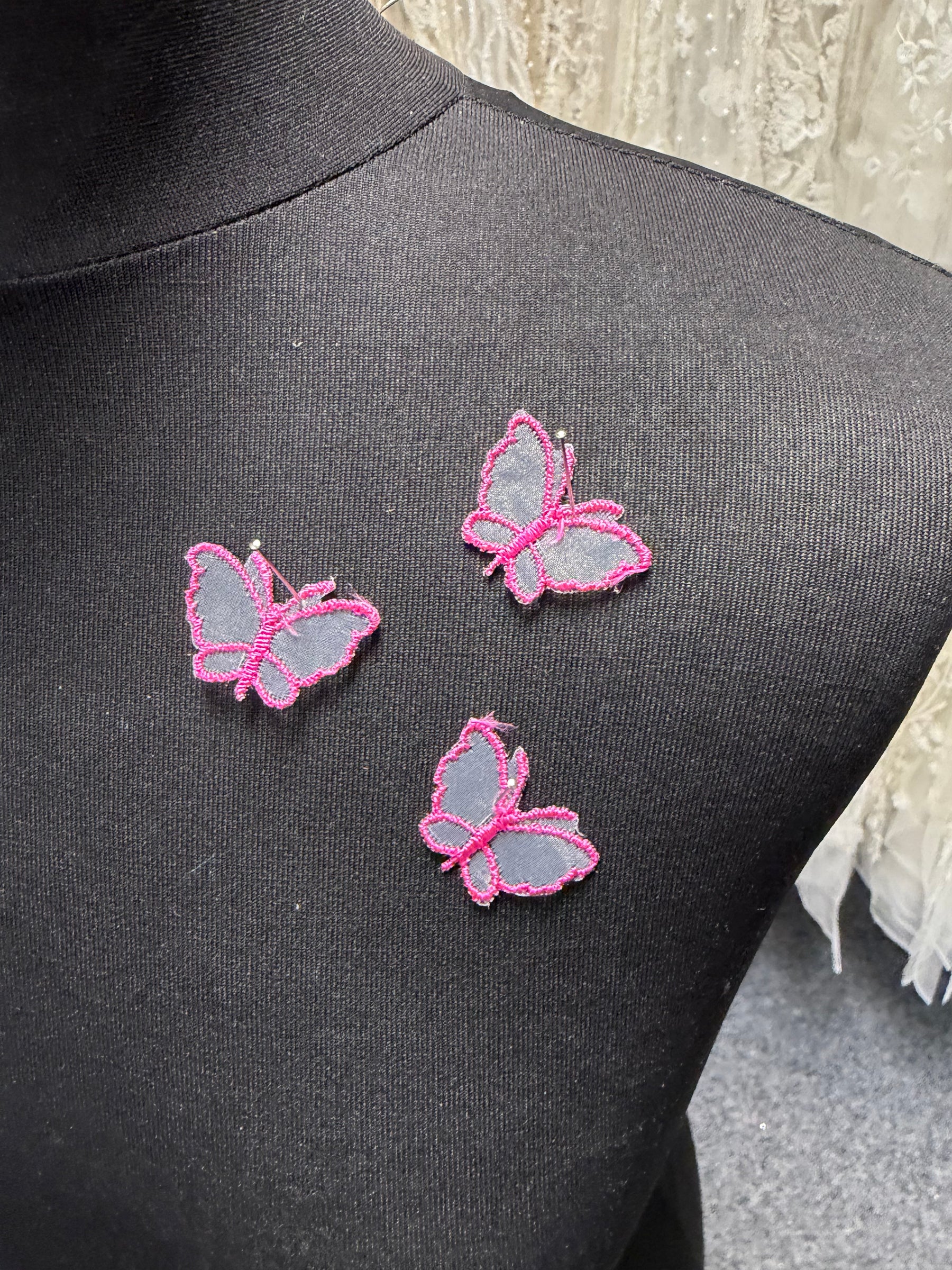Applique papillon fuchsia - M1