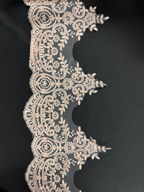 Dentelle Cordonnée Rose Ancienne - T623