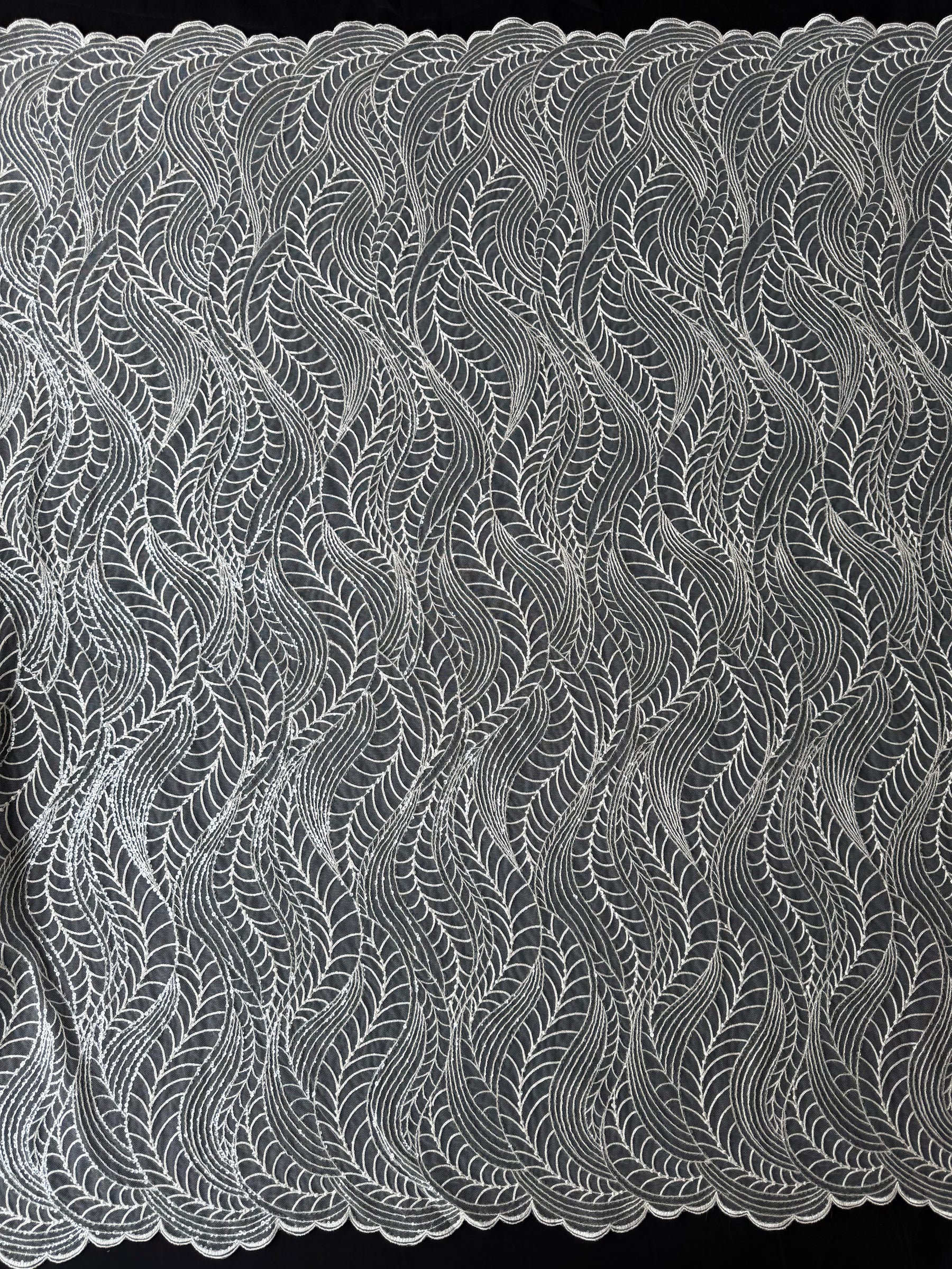 Dentelle de mariée à paillettes ivoire - EB3033