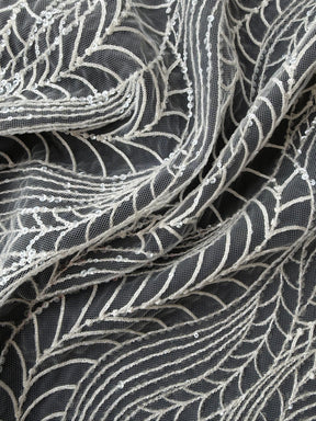 Dentelle de mariée à paillettes ivoire - EB3033