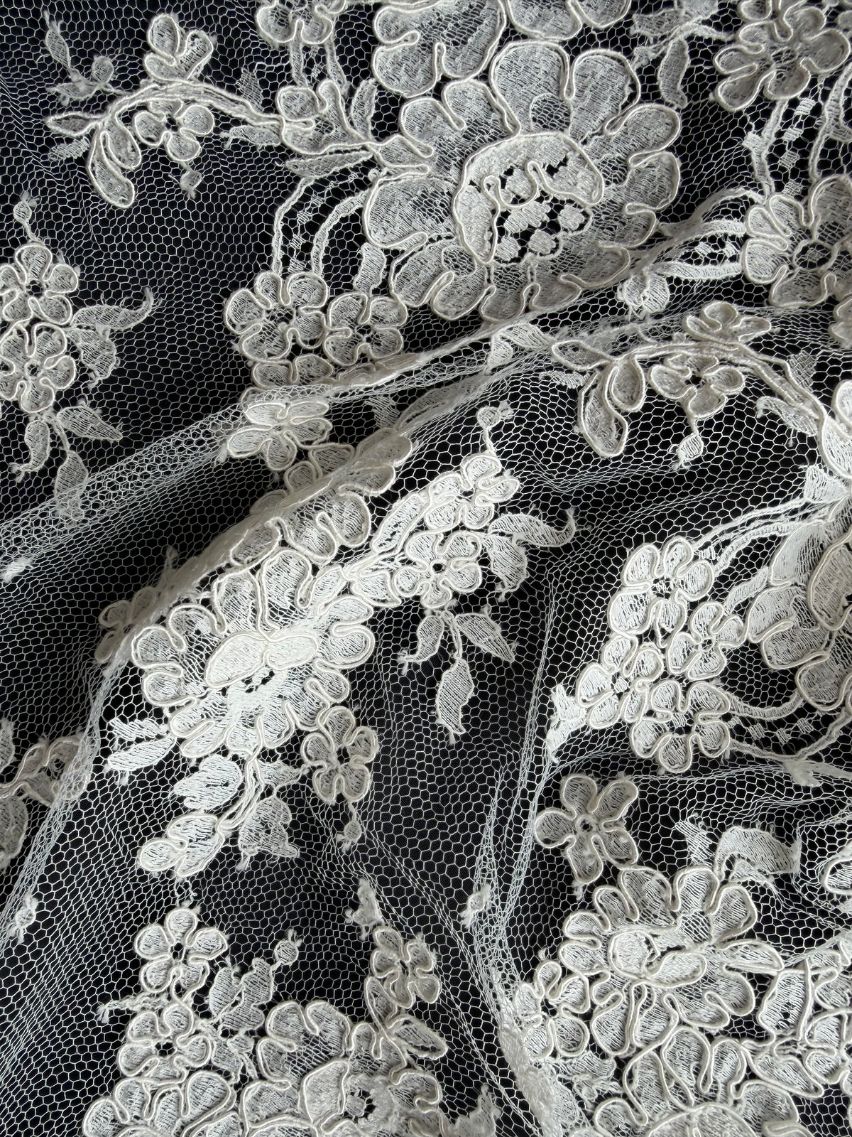 Dentelle Chantilly Cordonnée Ivoire - P237