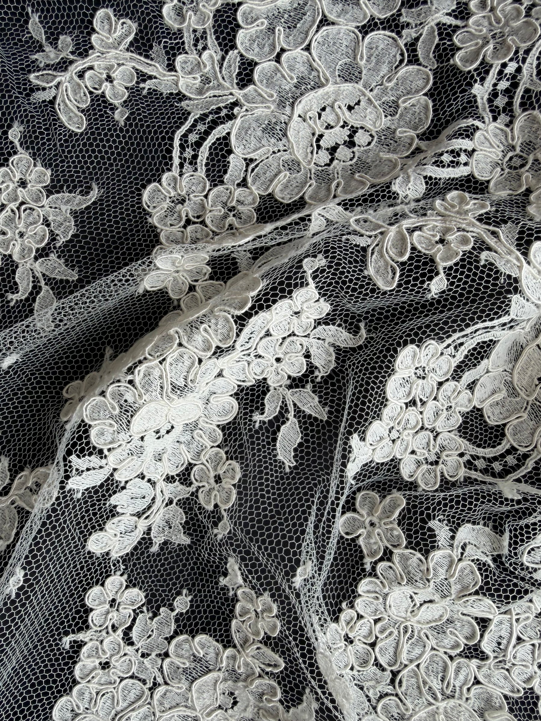 Dentelle Chantilly Cordonnée Ivoire - P237