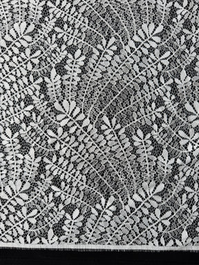 Dentelle à motif de feuilles ivoire - LA1007