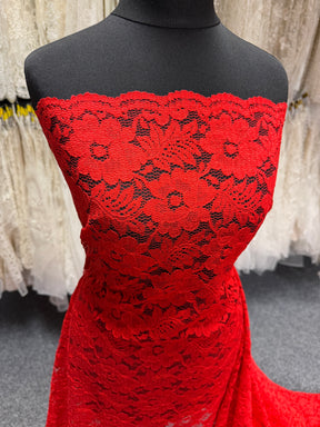 Dentelle florale rouge - P199