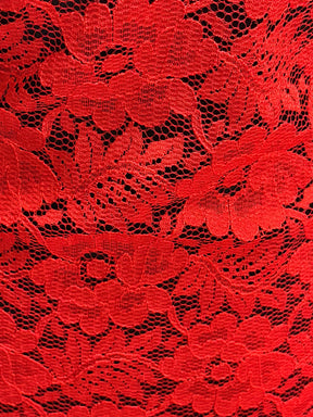 Dentelle florale rouge - P199
