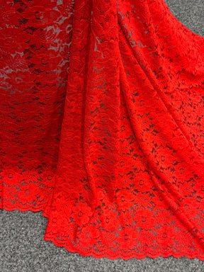 Dentelle florale rouge - P199