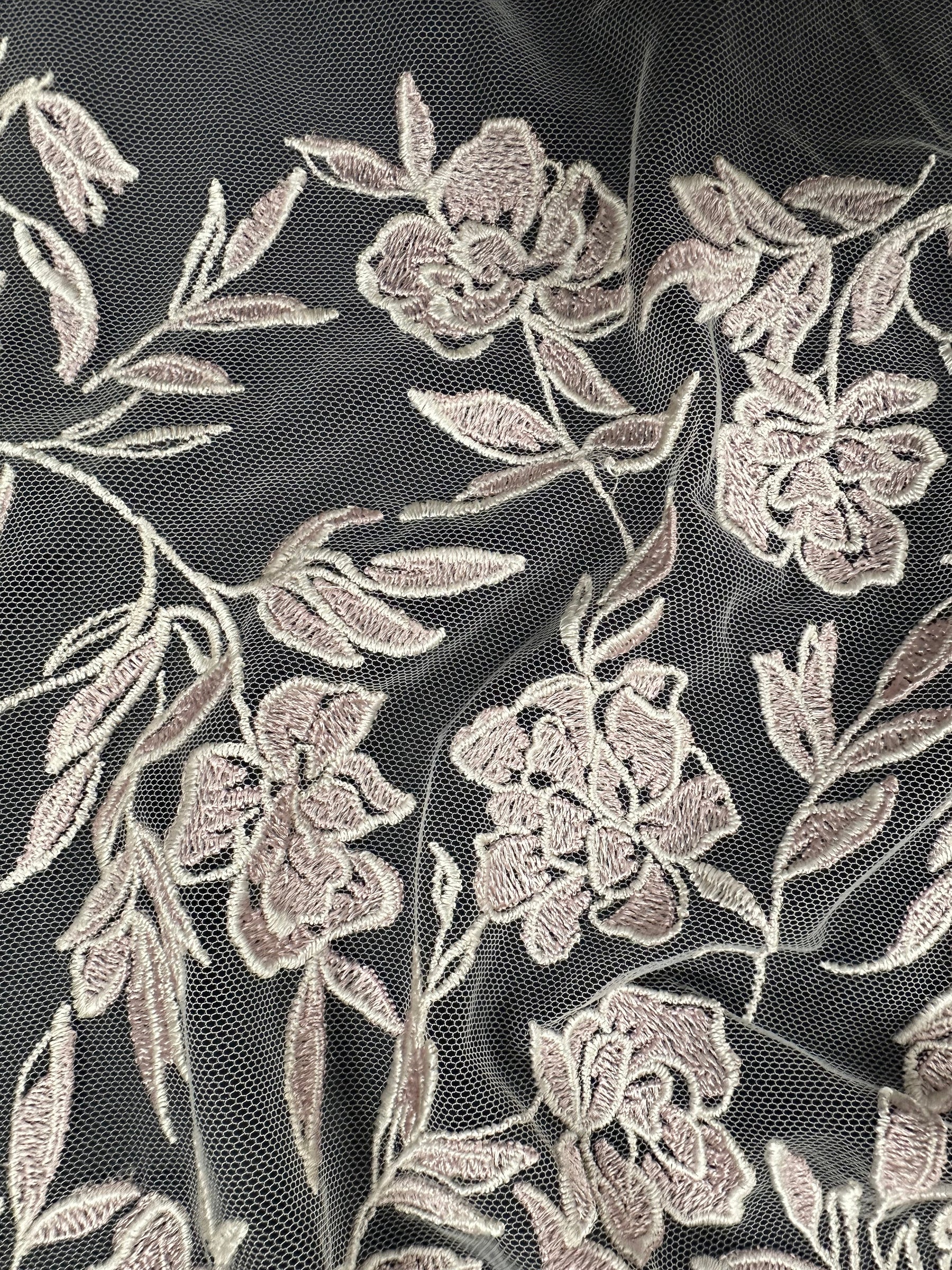 Dentelle brodée rose - EB5048