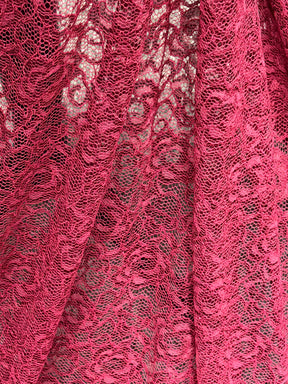 Dentelle extensible cordée lie de vin - P619