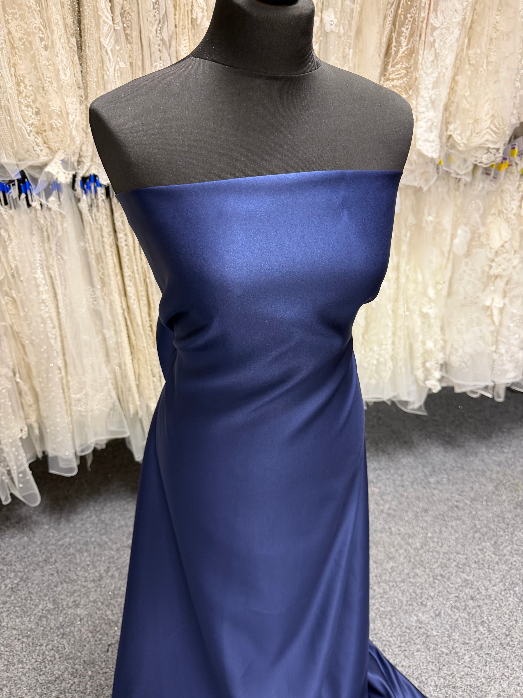 Navy Blue Polyester Satin - Moldova