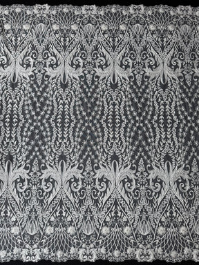 Tulle brodé de perles ivoire - EB1062