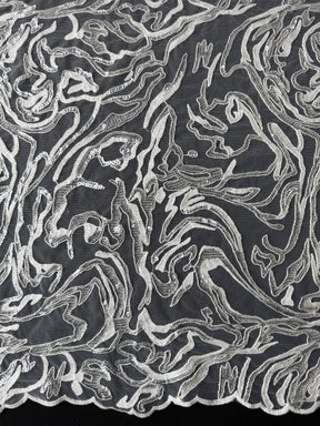 Dentelle à paillettes ivoire - EB3012