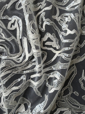 Dentelle à paillettes ivoire - EB3012