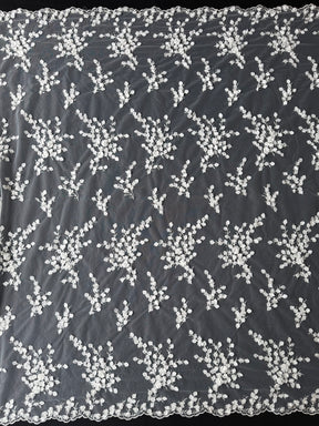 Tulle brodé de sequins ivoire – EB3005