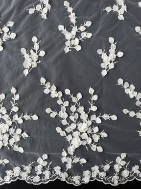 Tulle brodé de sequins ivoire – EB3005