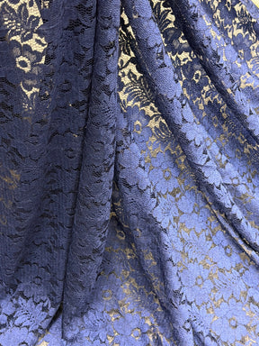 Dentelle fleurie bleu marine - P199