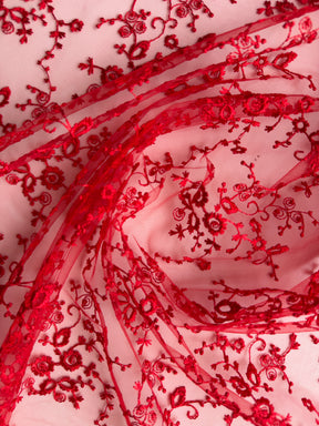 Dentelle brodée rouge - P615