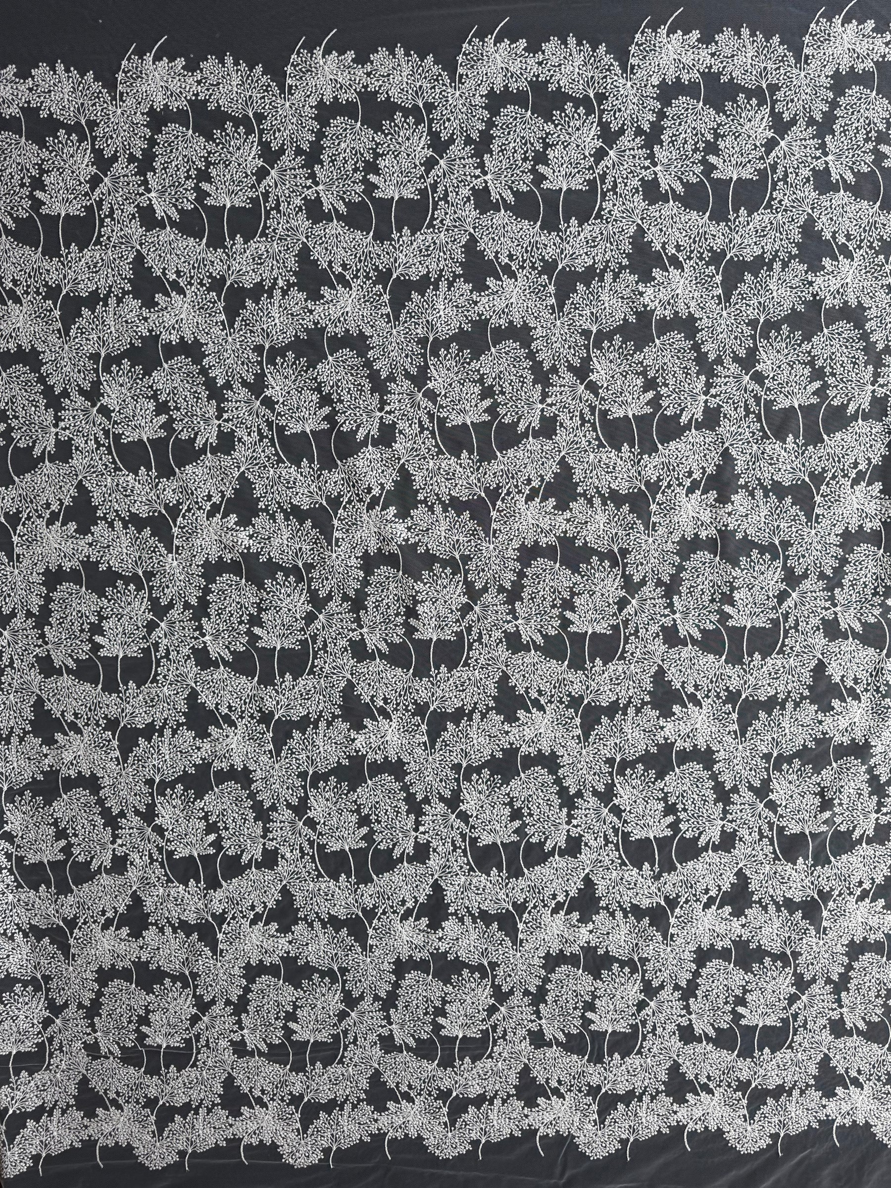 Dentelle brodée de fleurs ivoire - EB5037