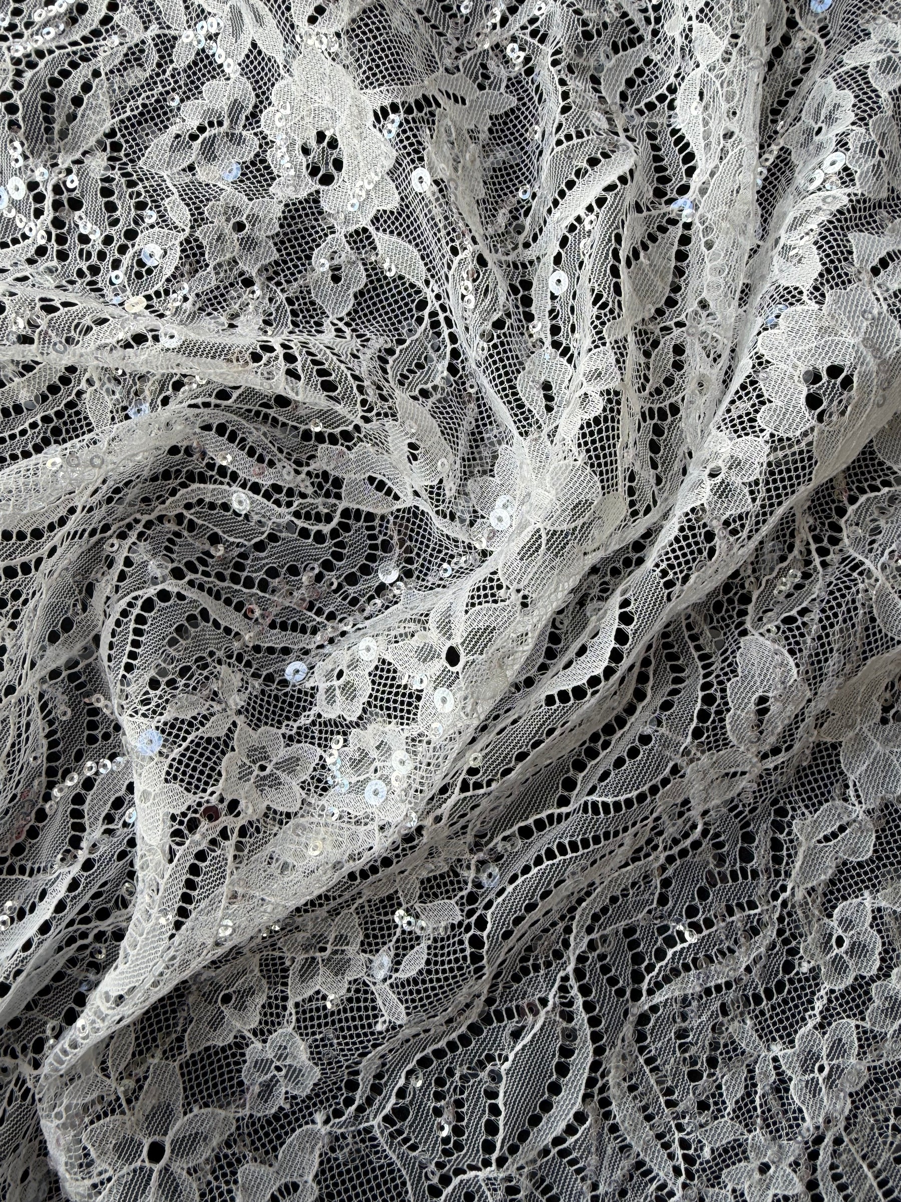 Dentelle à sequins ivoire - LB6005