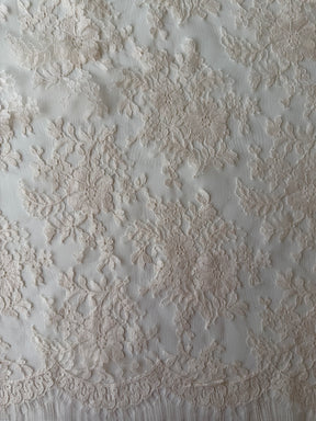 Dentelle de Chantilly Rose Huître - P294