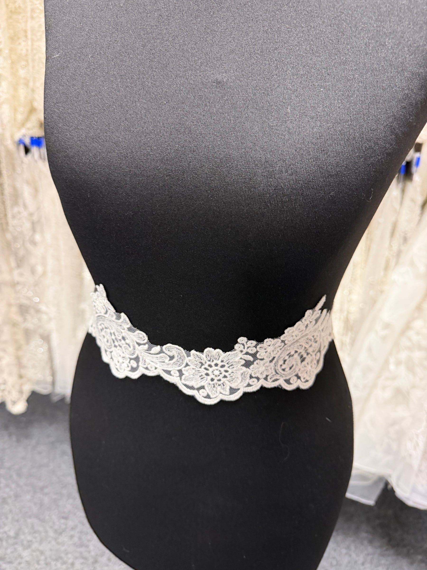Galon de dentelle brodé ivoire - T746