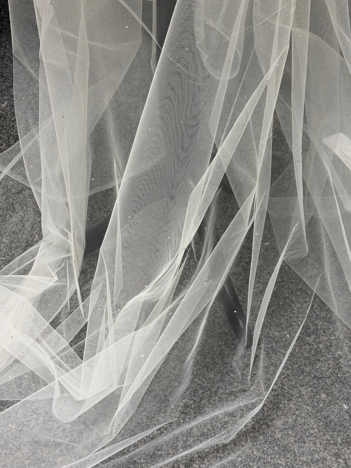 Tulle Écologique Ivoire avec Cristaux - EU1001