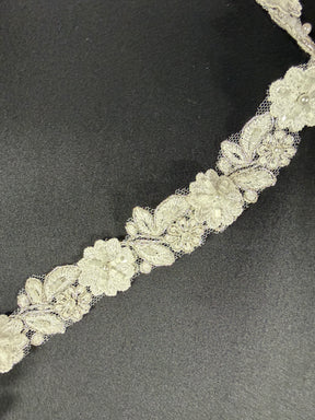 Garniture Fleur Perle Ivoire - T826