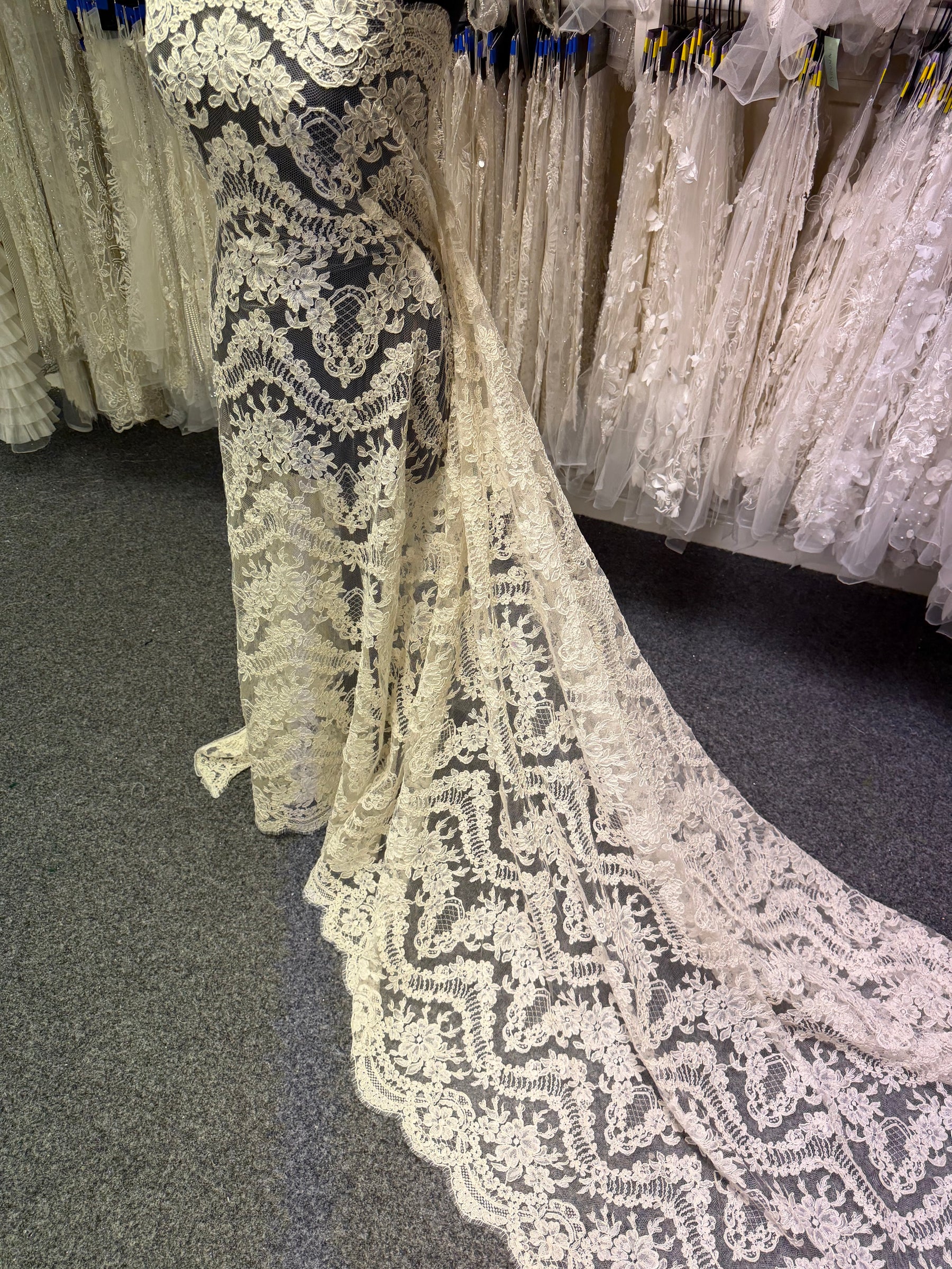 Ivory Corded Chantilly Lace – Moon