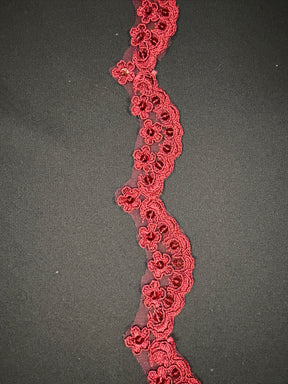 Bordure à sequins cordonnés lie-de-vin - T713