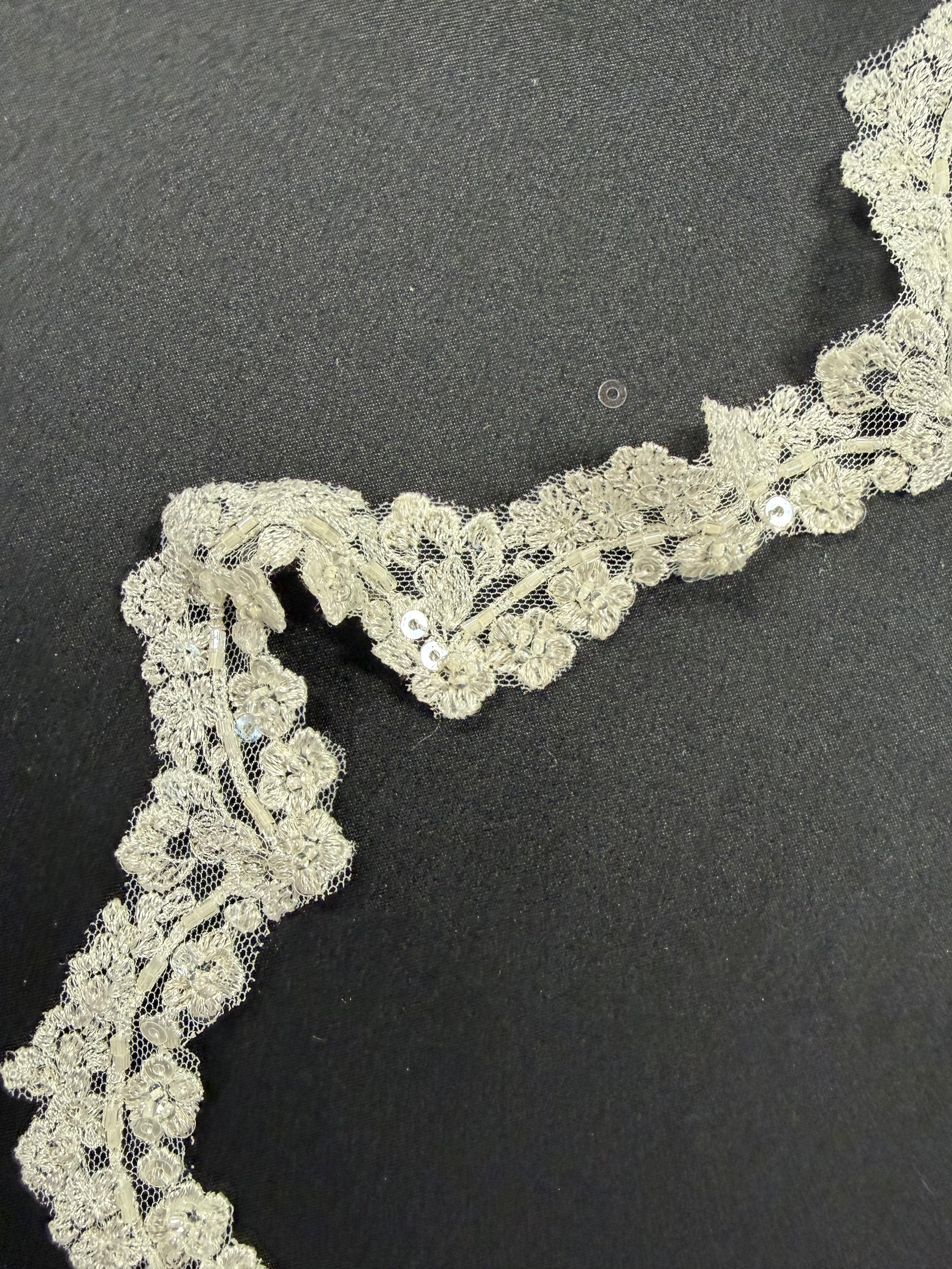 Dentelle perlée ivoire - T745
