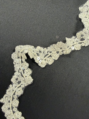 Dentelle perlée ivoire - T745
