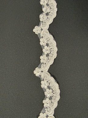 Bordure à paillettes argentée sur cordon - T713