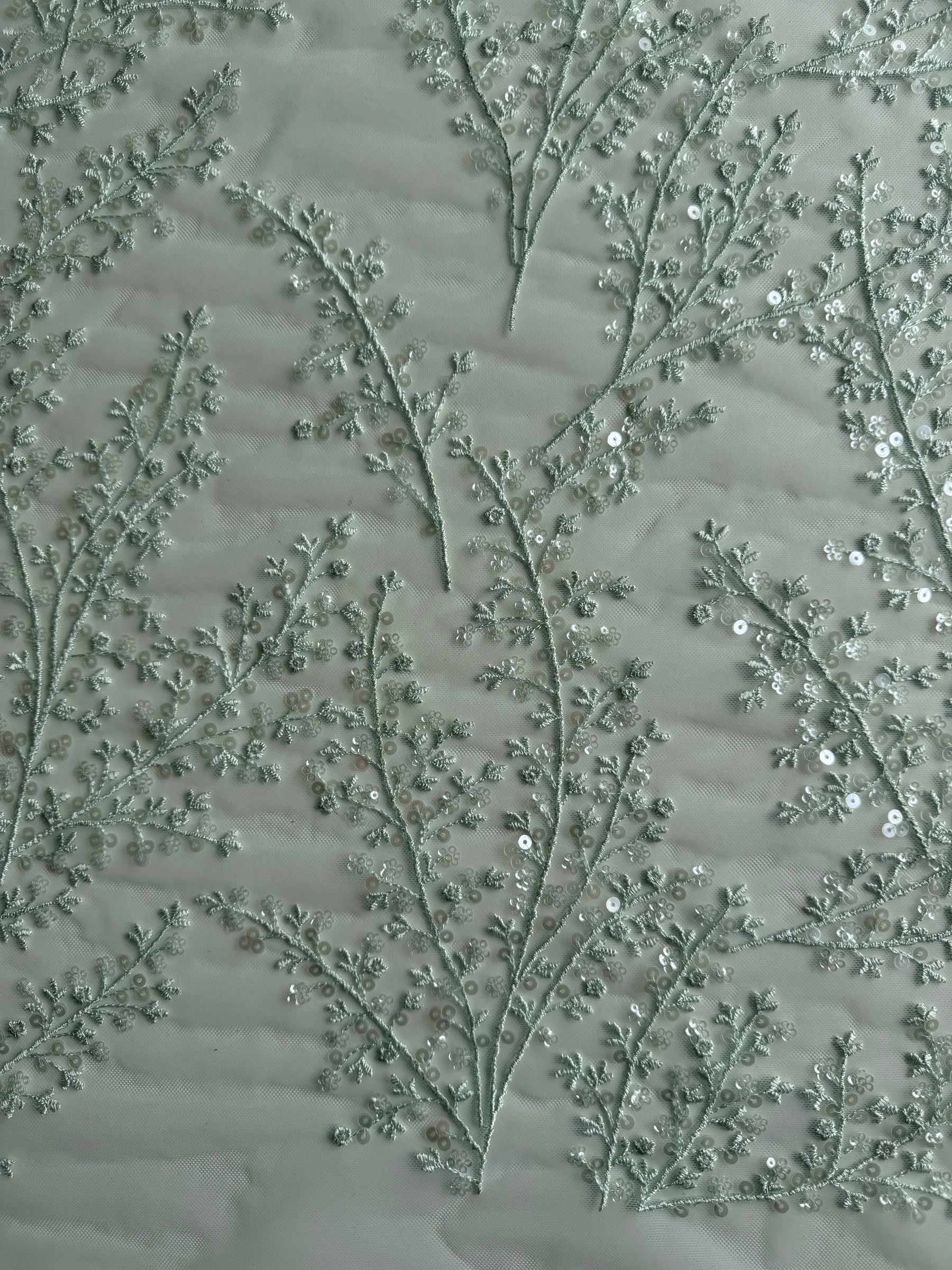Dentelle à paillettes vert clair - EB3065