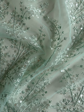 Dentelle à paillettes vert clair - EB3065