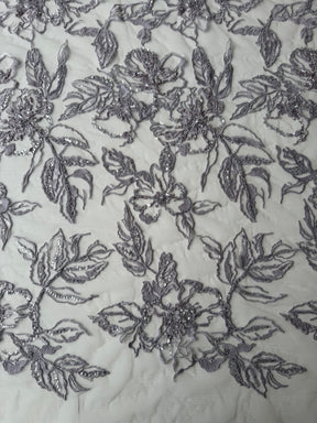 Tulle brodé perlé lavande - EB1100