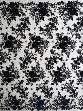Dentelle en velours noir et marine 3D - EB3056