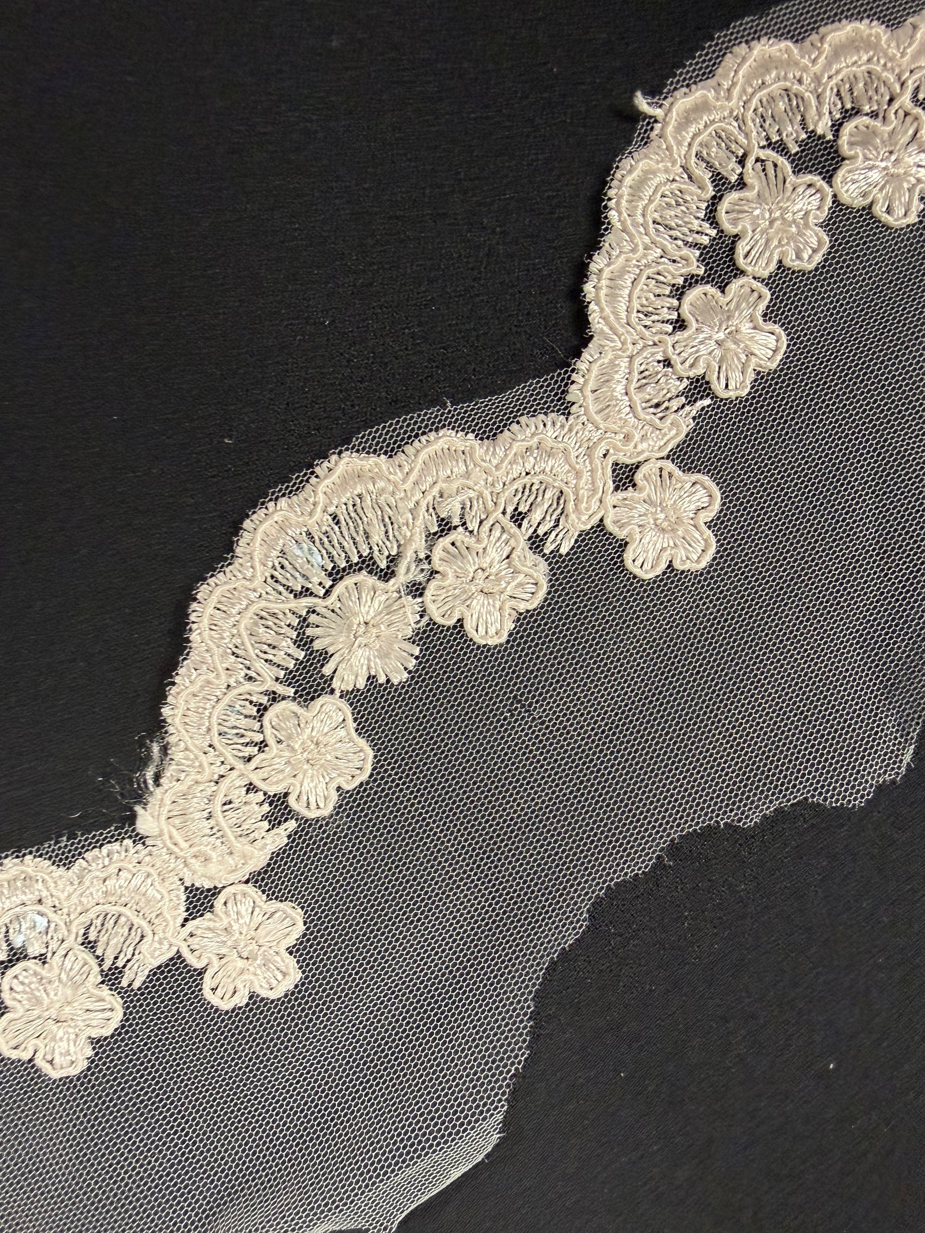 Ganse à paillettes cordée rose coquillage - T713