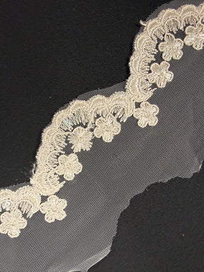 Ganse à paillettes cordée rose coquillage - T713
