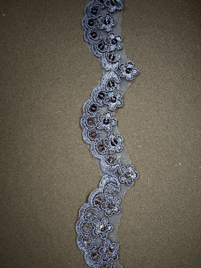 Bordure à paillettes torsadée bleu marine - T713