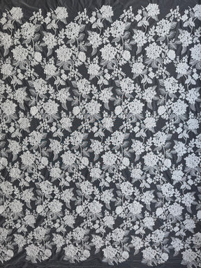 Dentelle brodée avec cordon ivoire italien - Paisley