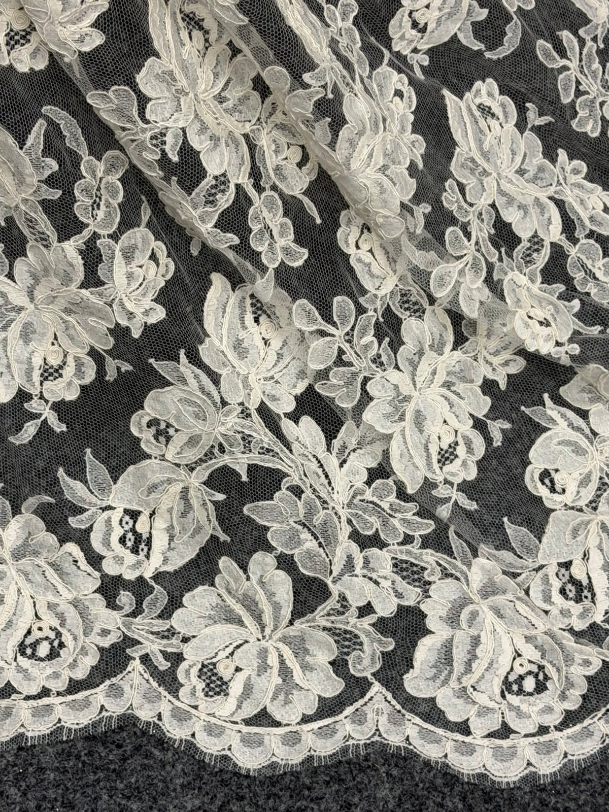 Ivory Corded Chantilly Lace – Mateo