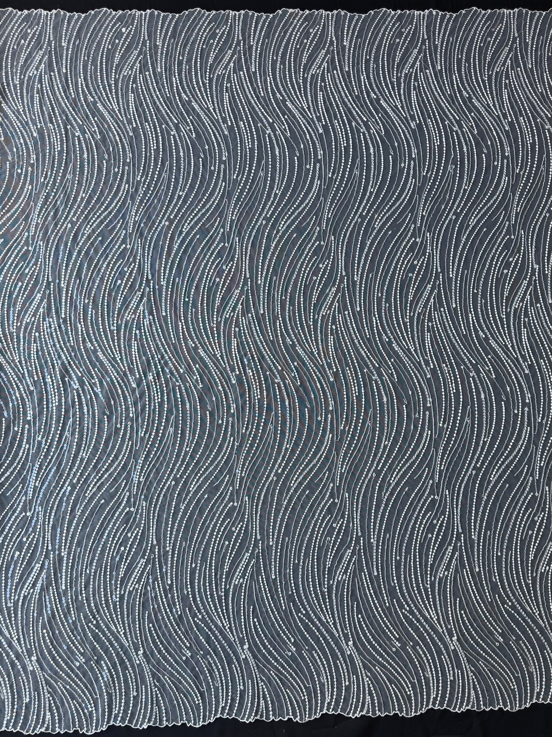 Dentelle à paillettes ivoire - EB3011