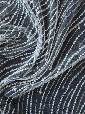 Dentelle à paillettes ivoire - EB3011