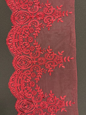 Passementerie en dentelle cordée - Couleur vin - T623