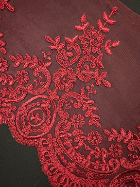 Passementerie en dentelle cordée - Couleur vin - T623