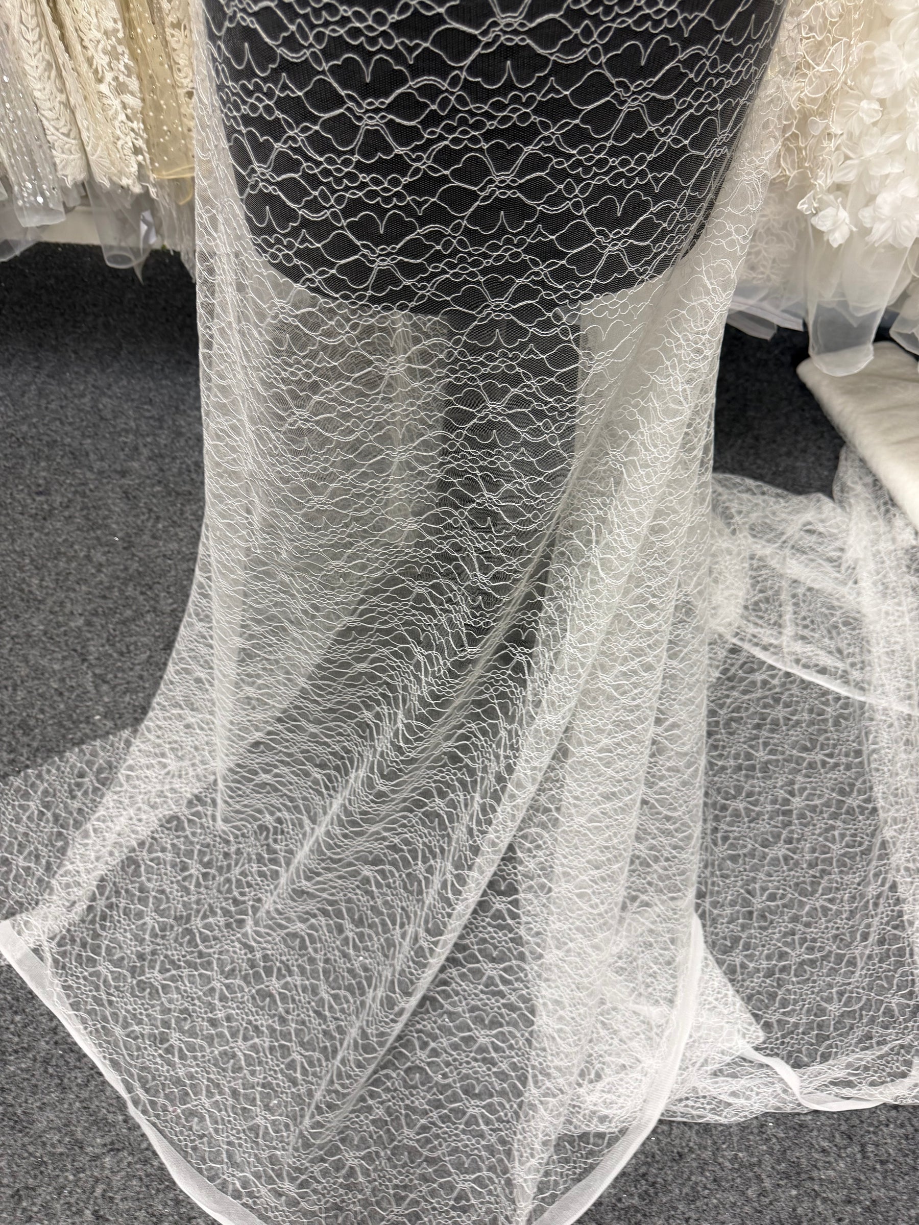 Tulle brodé ivoire clair - EB5030
