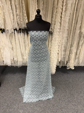 Dentelle brodée couleur œuf de canard - EB5010
