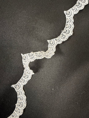 Galon de dentelle perlée blanche - T17