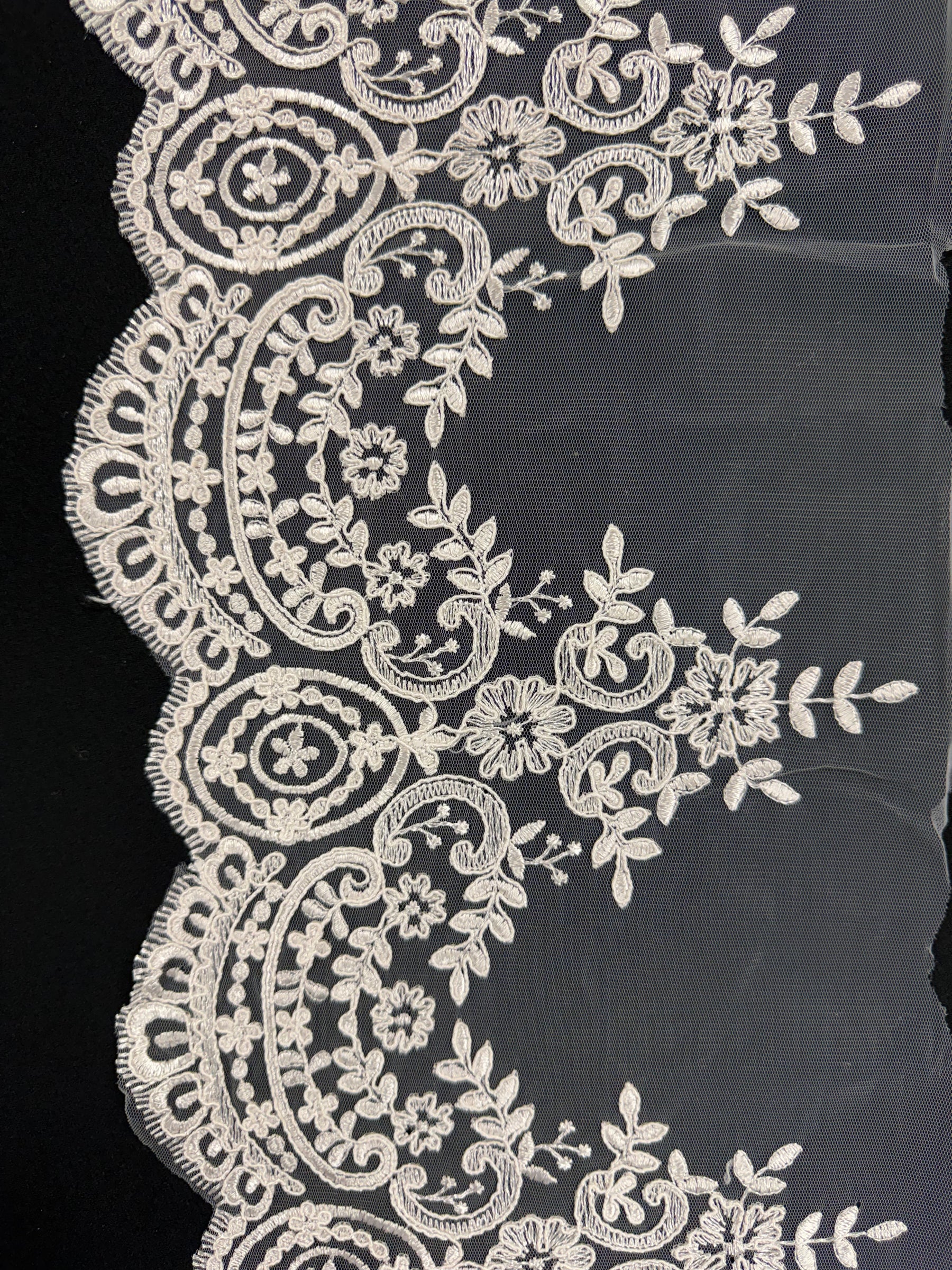 Garniture en dentelle cordée rose coquillage - T623